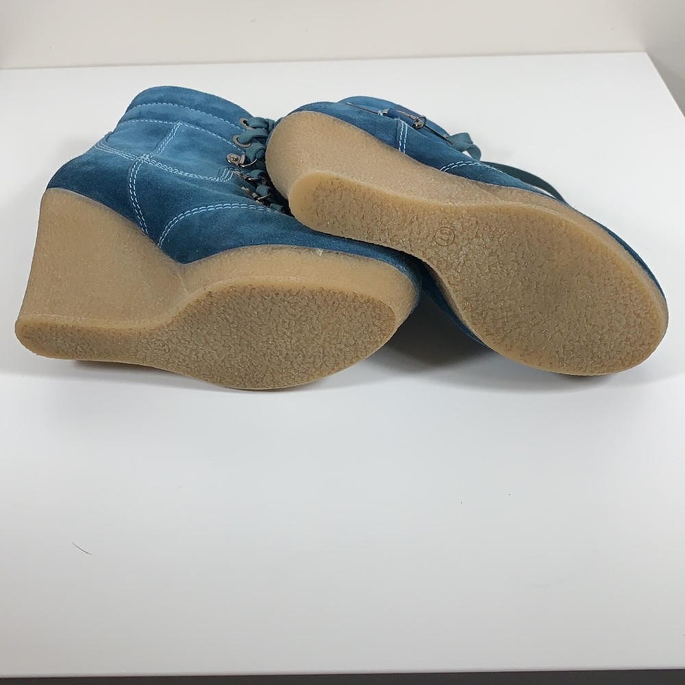 DIESEL SUEDE PLATFORM WEDGE BOOTS Sz 6.5 - Picture 10 of 12
